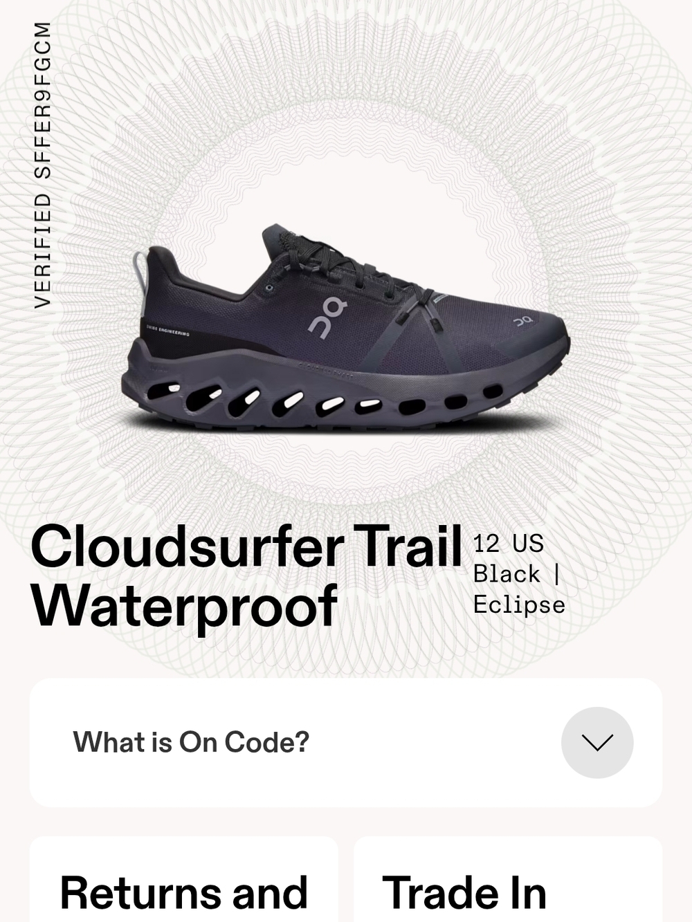 On Cloudsurfer Trail Waterproof Men's Athletic Shoes - Black/Eclipse